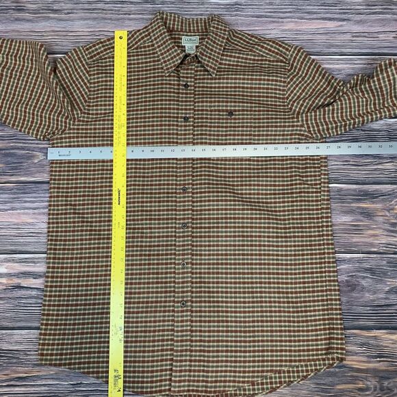LL Bean‎ Men Long Sleeve Multicolor Check Flannel Button Shirt XL X-Large TALL - Picture 6 of 7